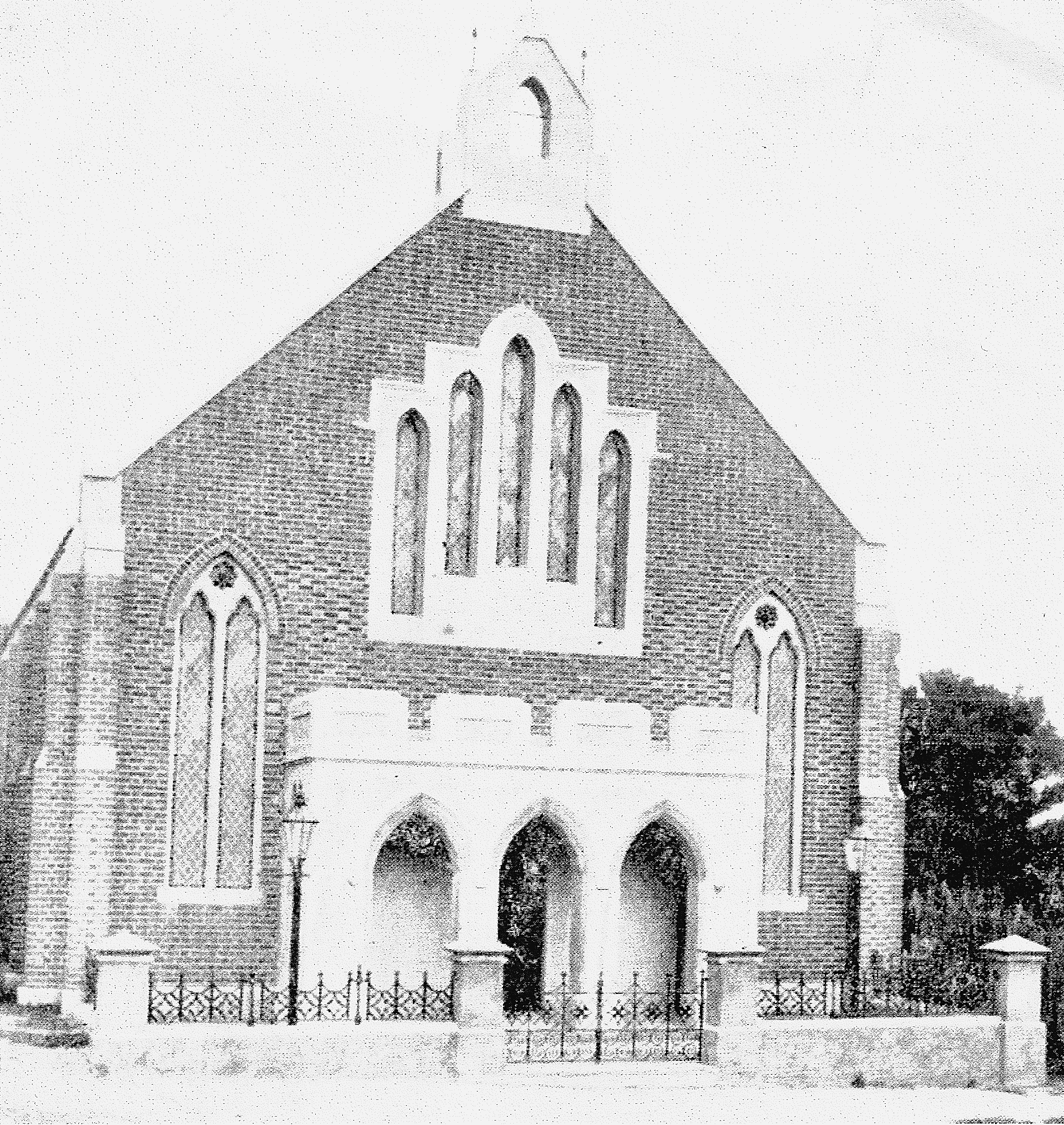 The original church in Pier Street where Westminster House now stands. It was opened on 1 August 1882.